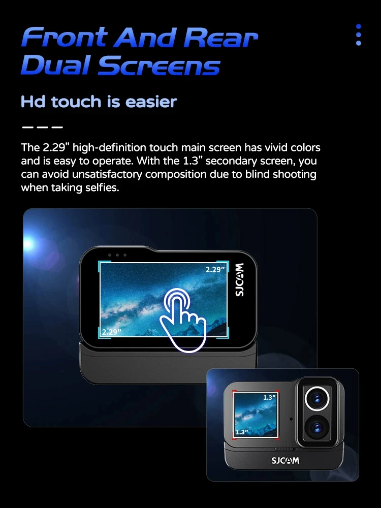 Sj cam sj20 câmeras duplas lente dupla 4k câmera de ação à prova dwaterproof água 5g wifi tela toque ação cam câmera esporte capacete novo em 2024