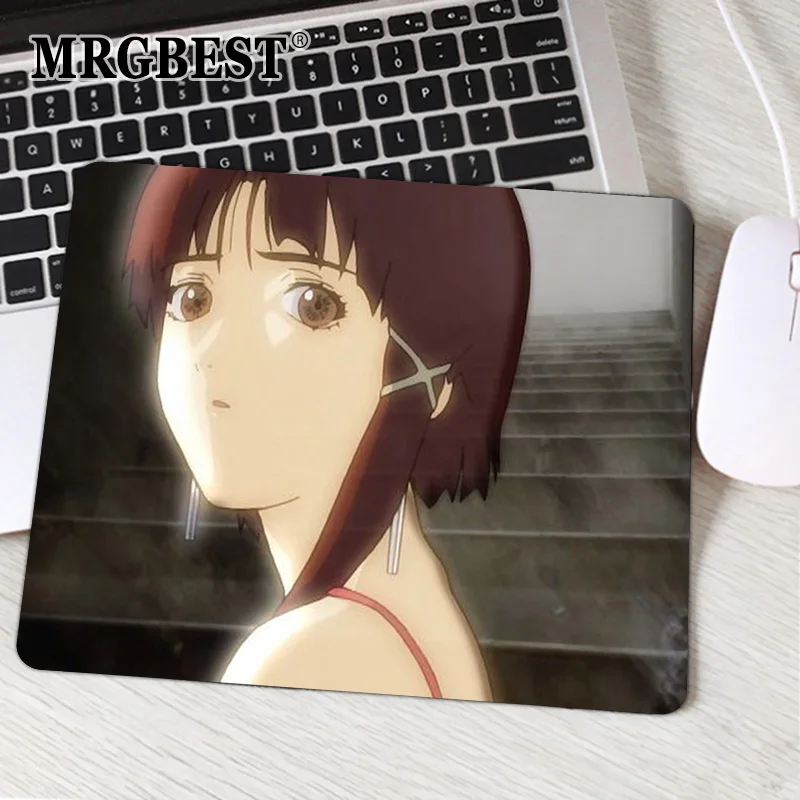 White Mouse Pad Serial Experiments Lain Laptop Carpet Table Mat Desk Protector Cheap Gaming Laptop Keyboard Mat Padding 25x20cm