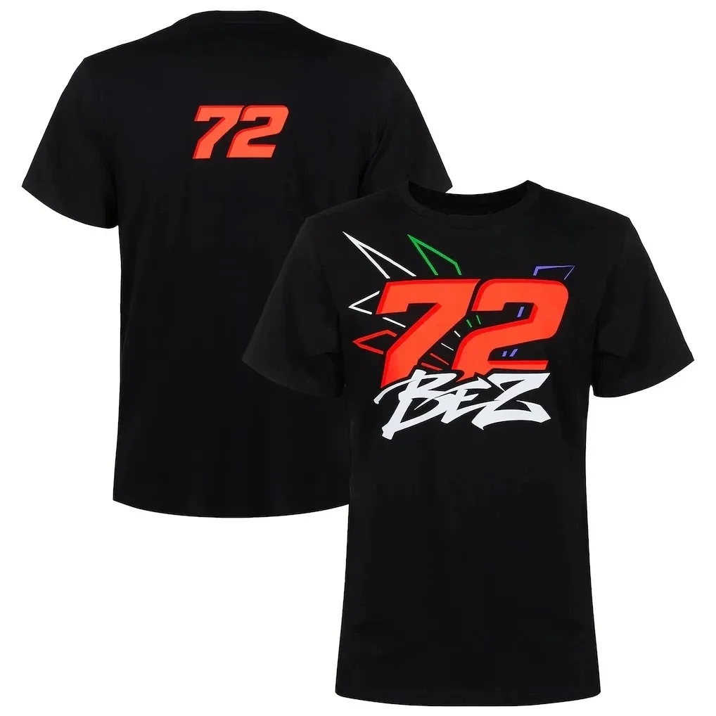 72 Bez Marco Bezzecchi Pattern Men's T-shirt Large Cotton Neutral Round Neck Short Sleeve  Popular Street Style Fashion T-shirt