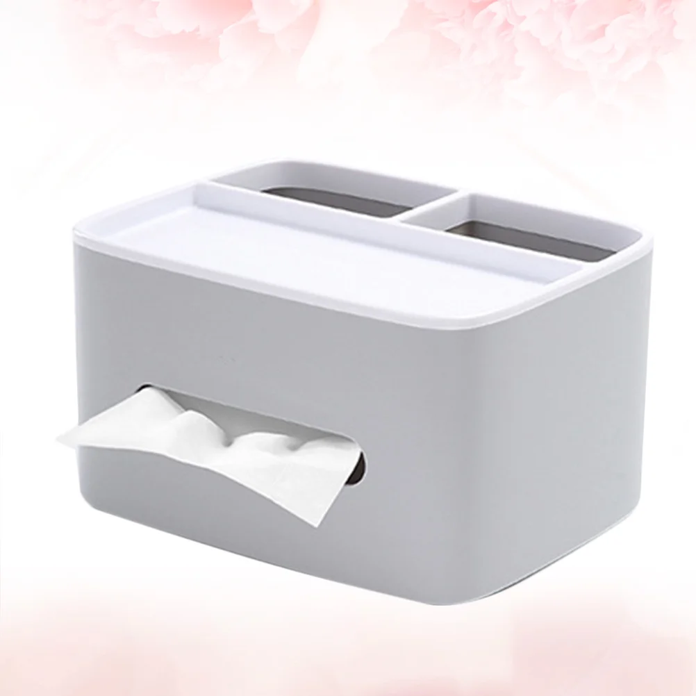 

Multifunctional Double Layer Tissue Box Premium Plastic Abs Pp Waterproof Dustproof Desktop Organizer With Compartments For Home