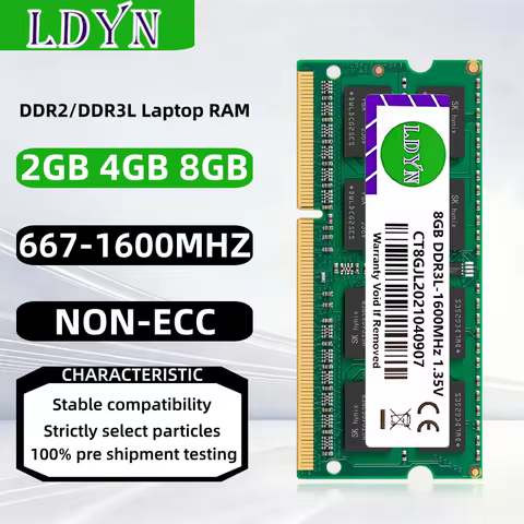 8GB 4GB 2GB DDR2 667 800Mhz DDR3L 1333mhz 1600Mhz PC2-5300S 6400 PC3L-10600 12800 SODIMM for Laptop memory notebook RAM