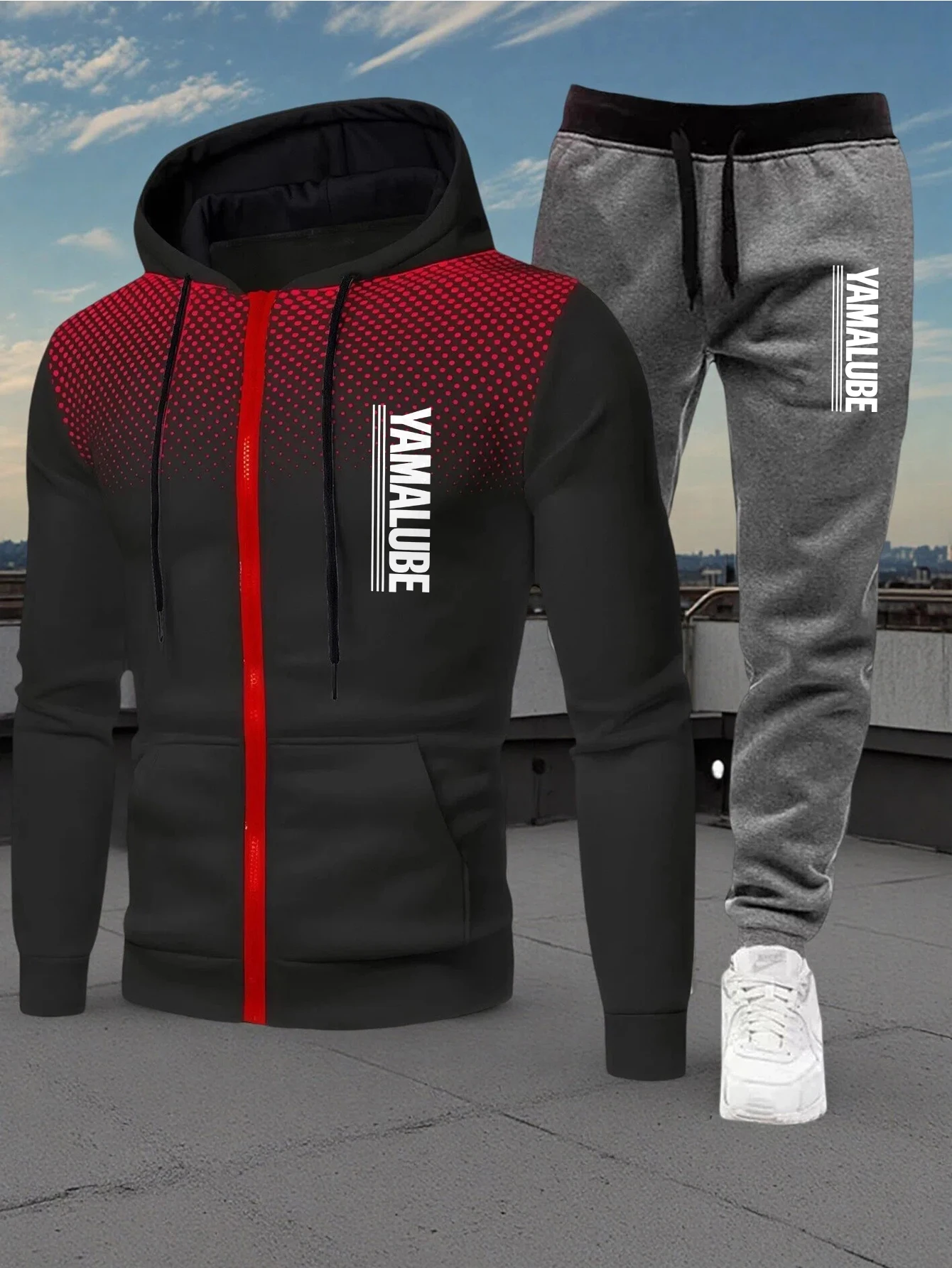 

2026 Urban Fashion Hoodies Sportswear Men's Set Hooded Sweatshirts Sweatpants Autumn Winter Male Daily Casual Sports Jogger Suit