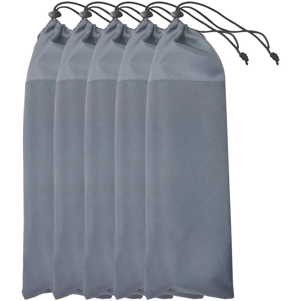 5Pcs Waterproof Oxford Tent Stakes Bag Carabiner Storage Bag For Tool Storage Car Camper 600D Compact Drawstring