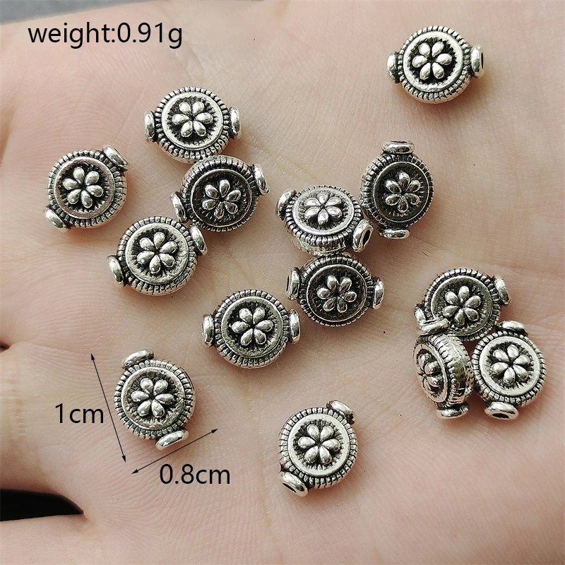 3 Colors Perforated Metal Flower Spacer Gasket DIY Beaded Necklace Earrings Jewelry Connector Accessorie Tibetan Silver Discover