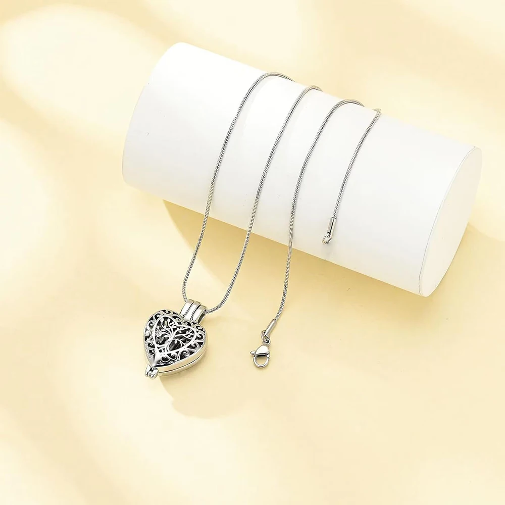 قلادة على شكل جرة على شكل قلب دائمًا من أجل مجوهرات الرماد التذكاري من الفولاذ المقاوم للصدأ
