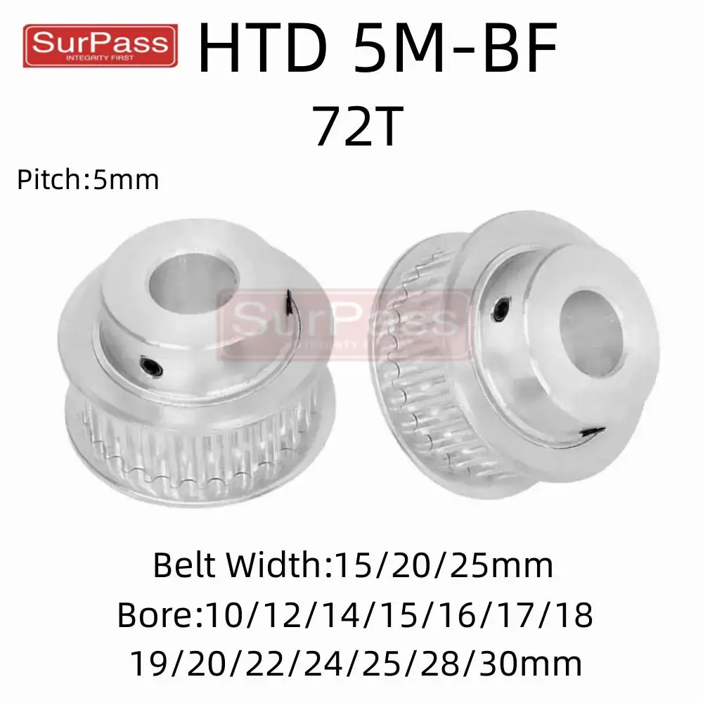 

HTD 5M BF Type 72Teeth Timing Pulley Bore 10/12/14/15/16/17/18/19/20…30mm for 15/20/25mm Width Belt Used In Linear Pulley 5GT