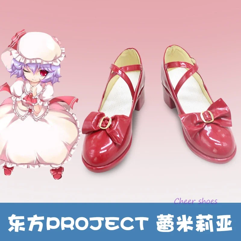 Touhou Project-Chaussures de Cosplay pour Femme, Anime, Halloween, Remilia planchers let, Accessoire de Costume, Hmatte en Lolita