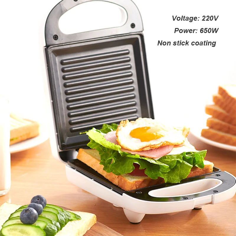 Ivory White Electric Breakfast Maker For Waffles Sandwich  Bubble Egg Cake Toaster Breakfast Station Machine With 3 Trays