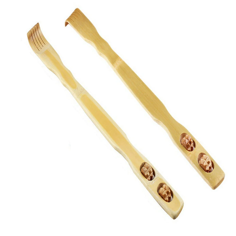 Durable Bamboo Massager Back Scratcher Wooden Body Roller Stick Backscratcher Wooden Scratching Backscratcher Massager