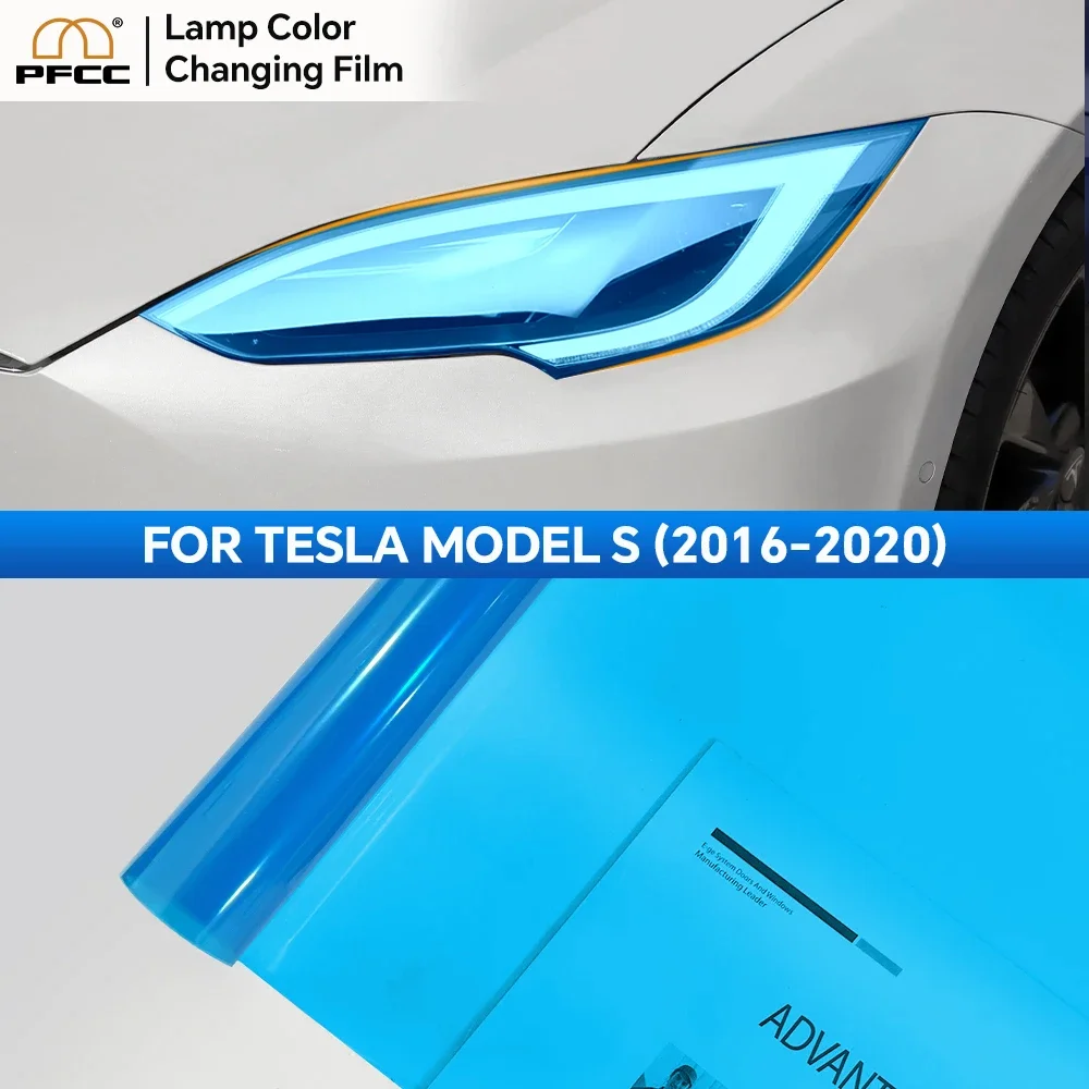 

For Tesla Model S 2016-2020 Car Headlights Film Vinyl Film Light Black Smoke Tint Auto Fog Lamp Sticker Easy Stick Styling Lamp