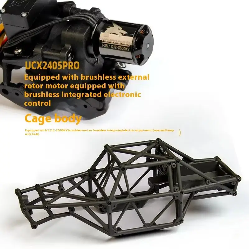 UDIRC UCX24 1/24 gąsienica RC bezszczotkowy/szczotkowy silnik 4WS Mini gąsienica rockowa 3-biegowa skrzynia biegów RTR zdalnie sterowane samochody zabawkowe