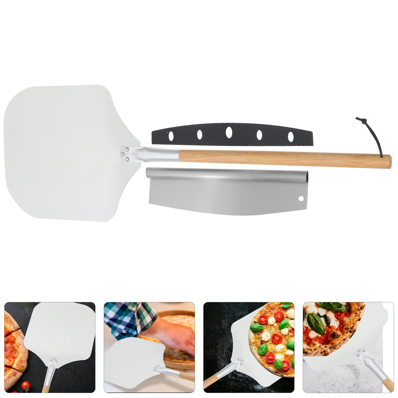 

2 pcs Pizza Shovel Aluminium Wood H Easy Clean Baking Tools Pancake Cake Transfer Shovel Kitchen Accessories
