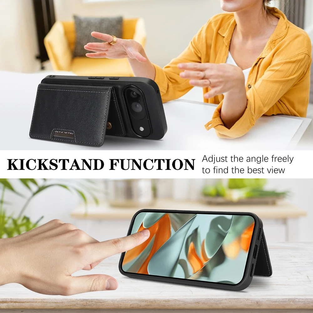 Винтажный деловой кожаный чехол для телефона с магнитной зарядкой 2 в 1 для Google Pixel 9 8 A Pro XL, держатель для карт-кошелька, защитный чехол Funda