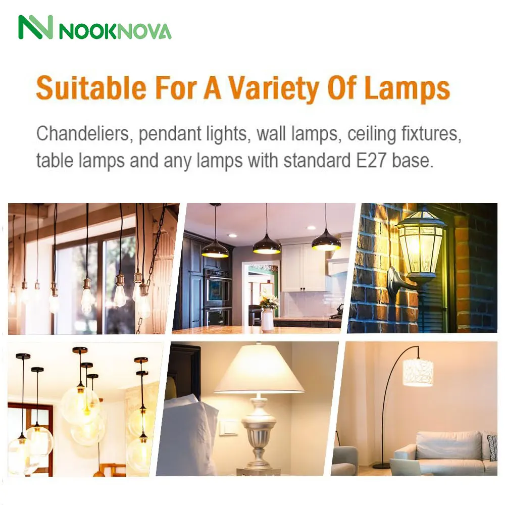 LED Filament Light Bulbs Basics E27 Edison Screw Bulb C35 G45 A60 ST64 G80 4W (equivalent to 50W) LED Bulbs