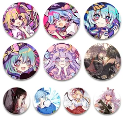 Touhou Project Badge Kosuzu Motoori Sannyo Komakusa Kasen Ibaraki Game Figure Brooch Round HD Print Pins Backpack Gift Accessory