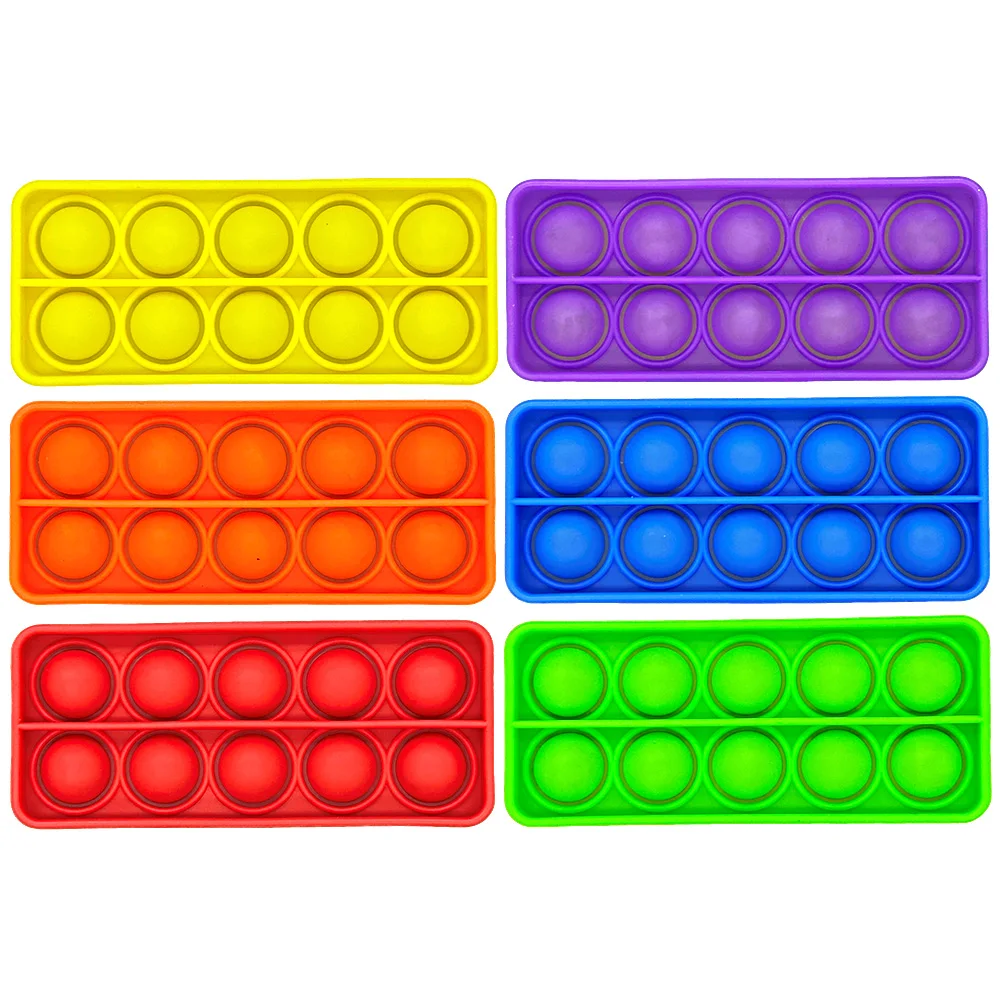 6pcs Ten Frames Pop Math Games, Math Manipulatives Pop Toys, Classroom Supplies Stationery Learning Toys for Kindergarten Kids