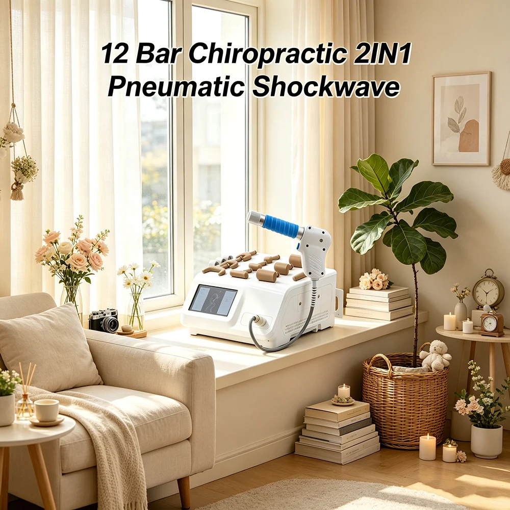 New Pneumatic Shockwave Therapy Machine For ED Treatment Relieve Pain Massager Chiropractic Corrected Tool 12Bar Shock Wave