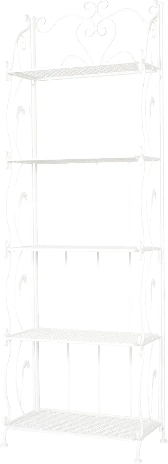 Scroll Indoor Outdoor Tall Folding 5 Shelf Bakers Rack, 24