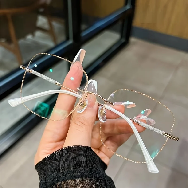 Fashionable Fashionable Women's Anti Blue Light Flat Reading Glasses with Edge Cut Sparkling Stars and Diamonds - Aliexpress Deal