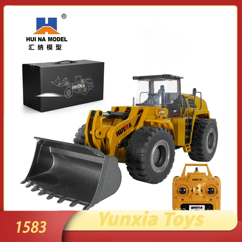 New Huina 1583 22 Channel Alloy Remote Control Car 1:14 Simulation Bulldozer Engineering Vehicle Children'S Toy Holiday Gift