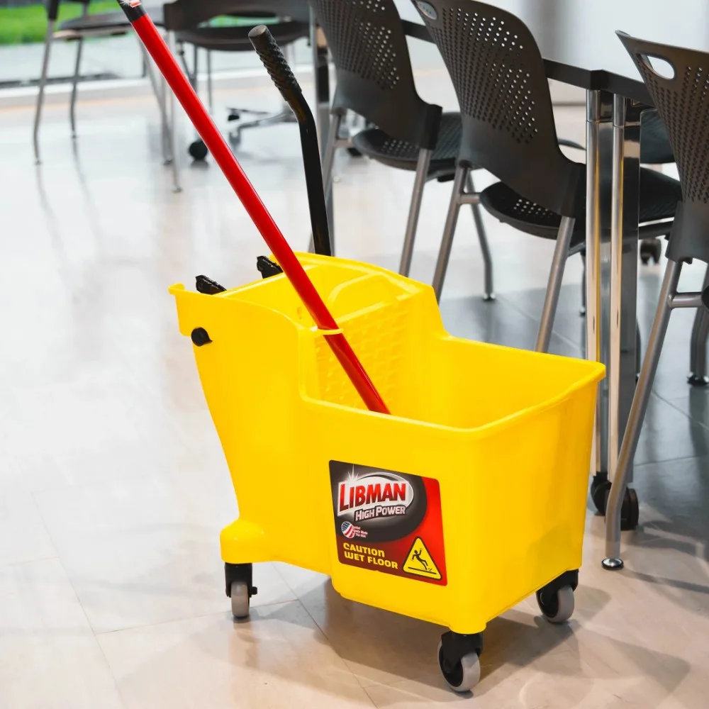 One-Piece Bucket & Wringer Yellow Polypropylene Height 21.75 in.