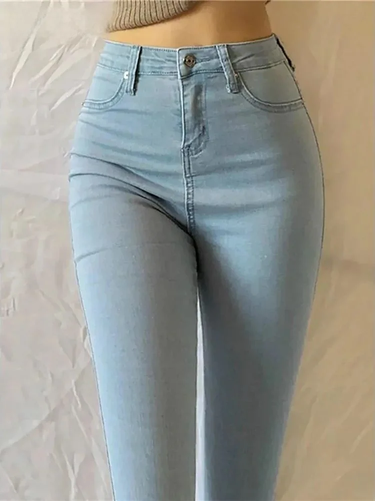 

Простые сексуальные узкие уличные джинсовые брюки-карандаш с высокой талией F, женские модные осенние джинсы премиум-класса 2024, женские джинсы премиум-класса