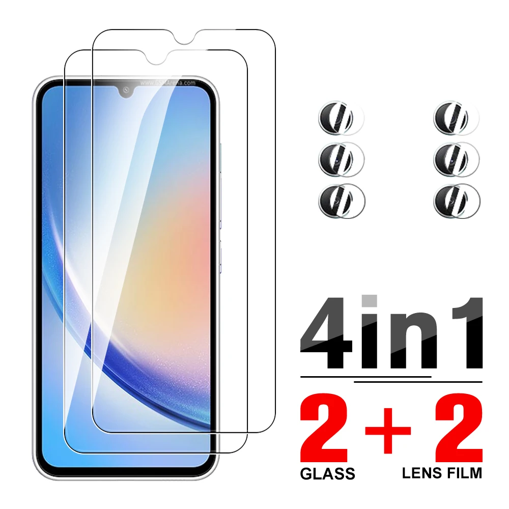 4in1 Tempered Glass Case For Samsung Galaxy A34 5G Camera Protector Samsun A 34 34A SamsungA34  Phone glass Protective Film 6.6I