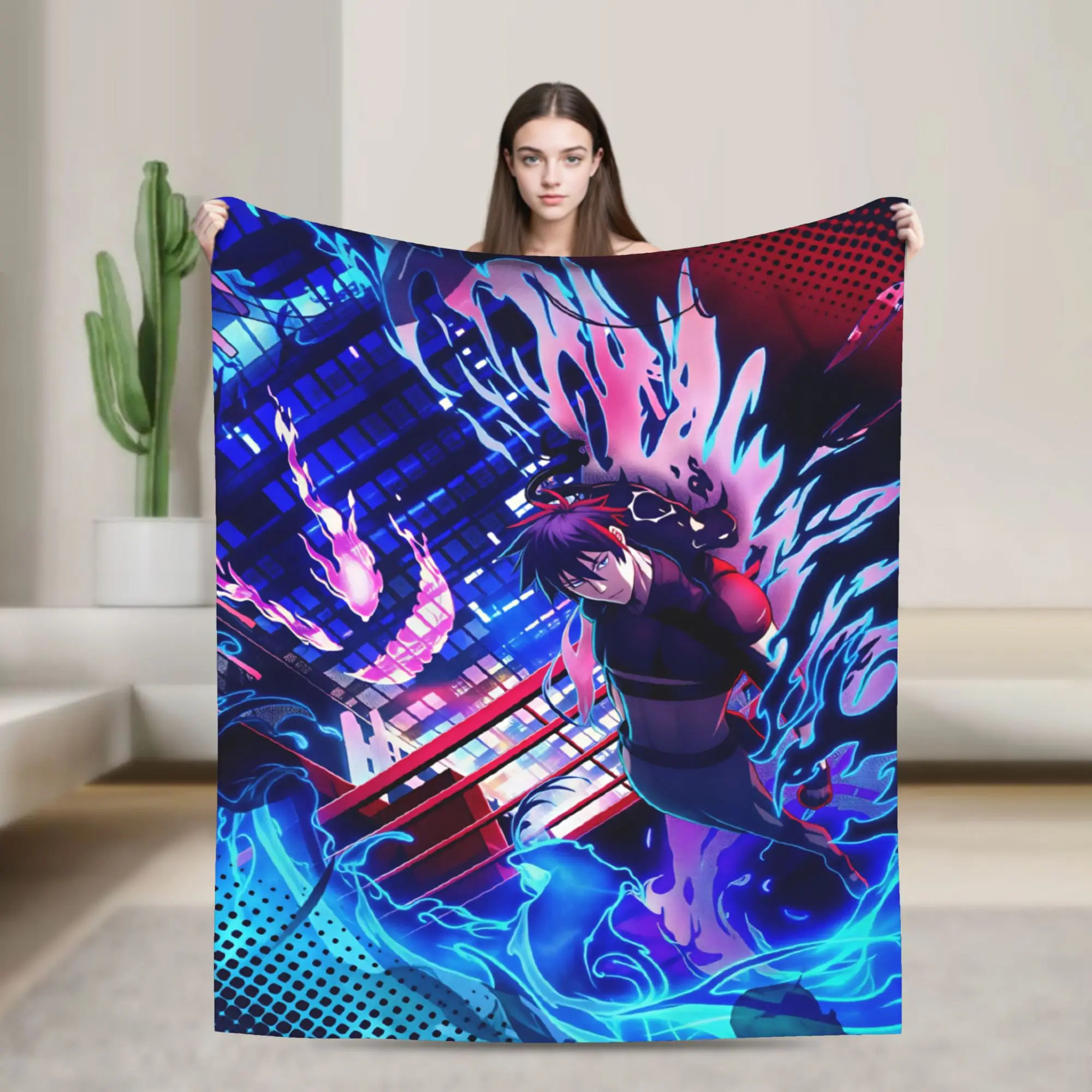 2026 Blacks Torchs Anime Blanket Quality Warm Soft  Throw Blanket Winter Decorative Couch Chair Novelty Bedspread
