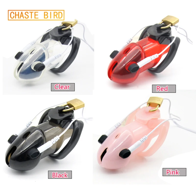 Chaste Bird Male Polycarbonate Electro Chastity Cage Device Locking New Arrival 4 Colors to choose A178