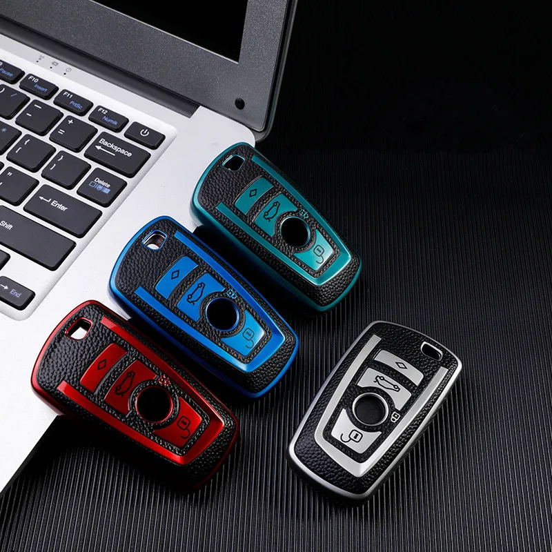 TPU Leather Car Key Case Cover Fob for BMW F20 F30 G20 F31 F34 F10 G30 F11 X3 F25 X4 I3 M3 M4 1 3 5 Series Key Chain Accessories