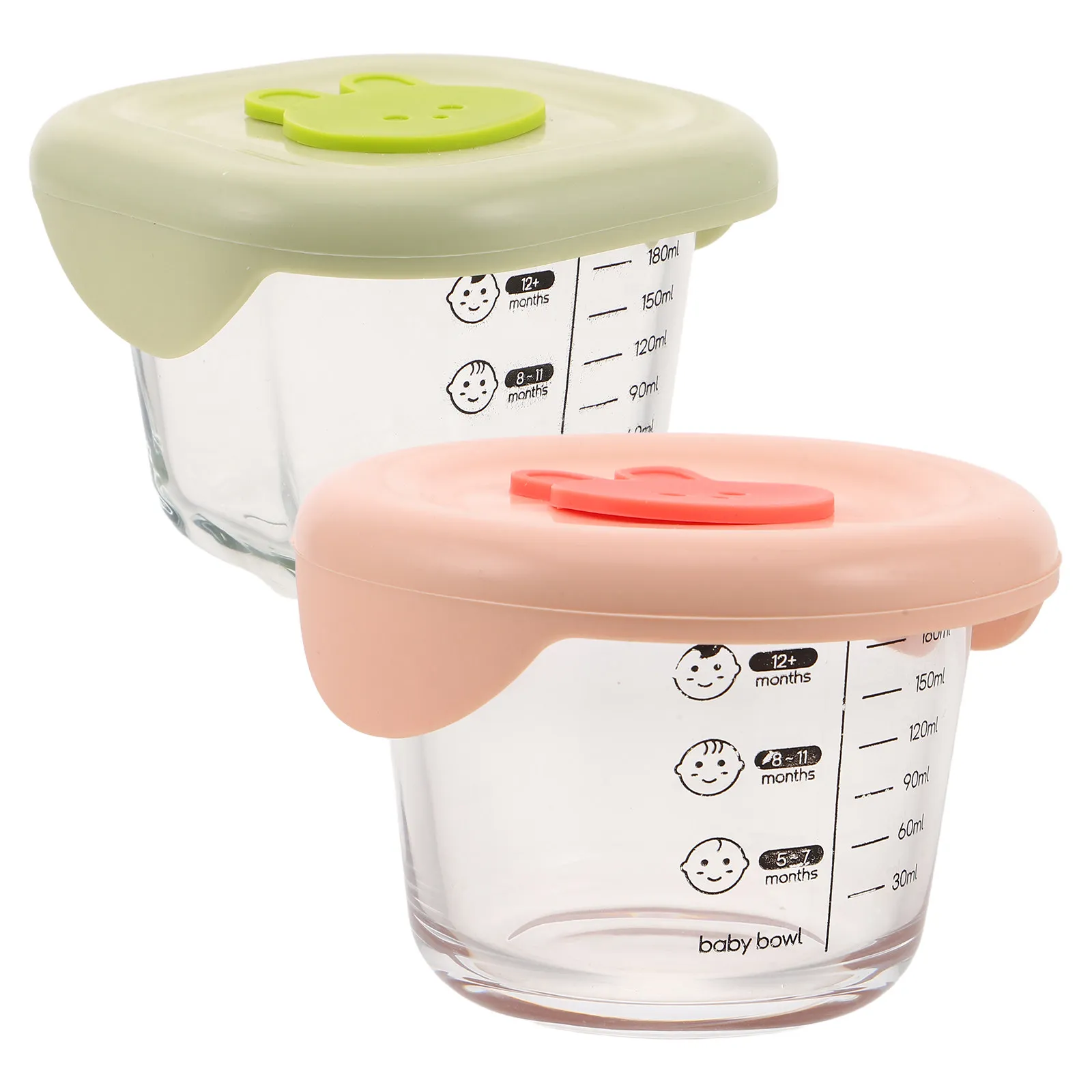 

2Pcs Baby Food Storage Containers Glass 230Ml Airtight Lids Portable Fresh-Keeping Snack Box Infant Complementary Food Holder