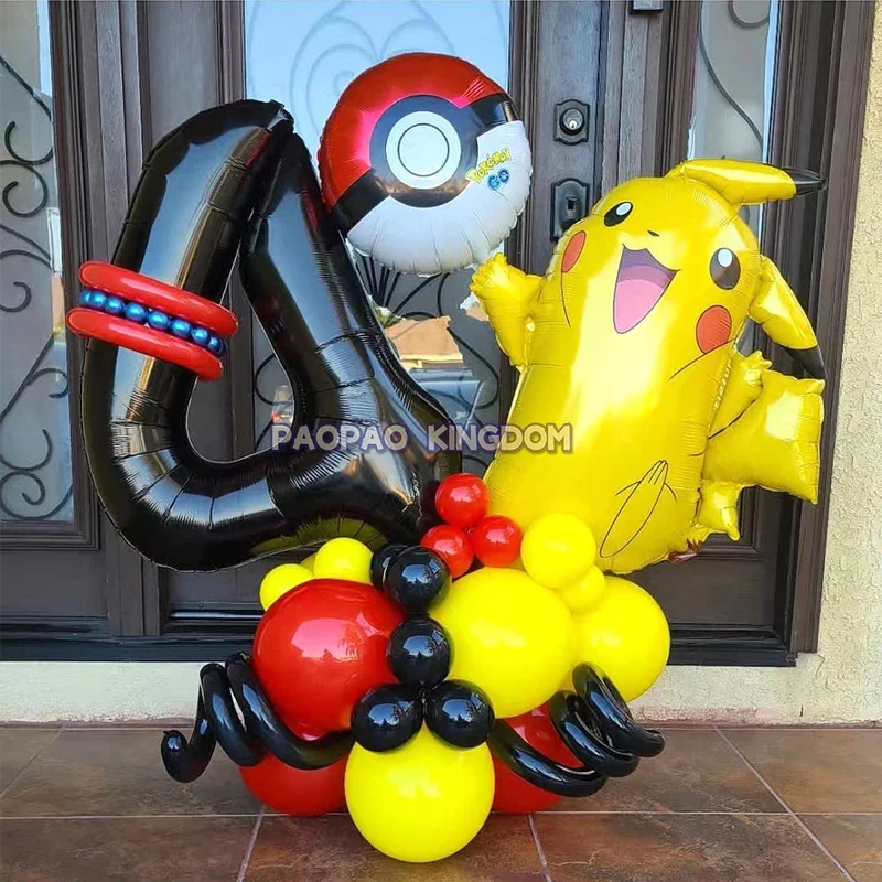 Pokemon Balloon Bouquet Pikachu Squirtle Bulbasaur Pikachu Human Figure Aluminum Balloon Decor Supplies Kids Birthday Party Gift