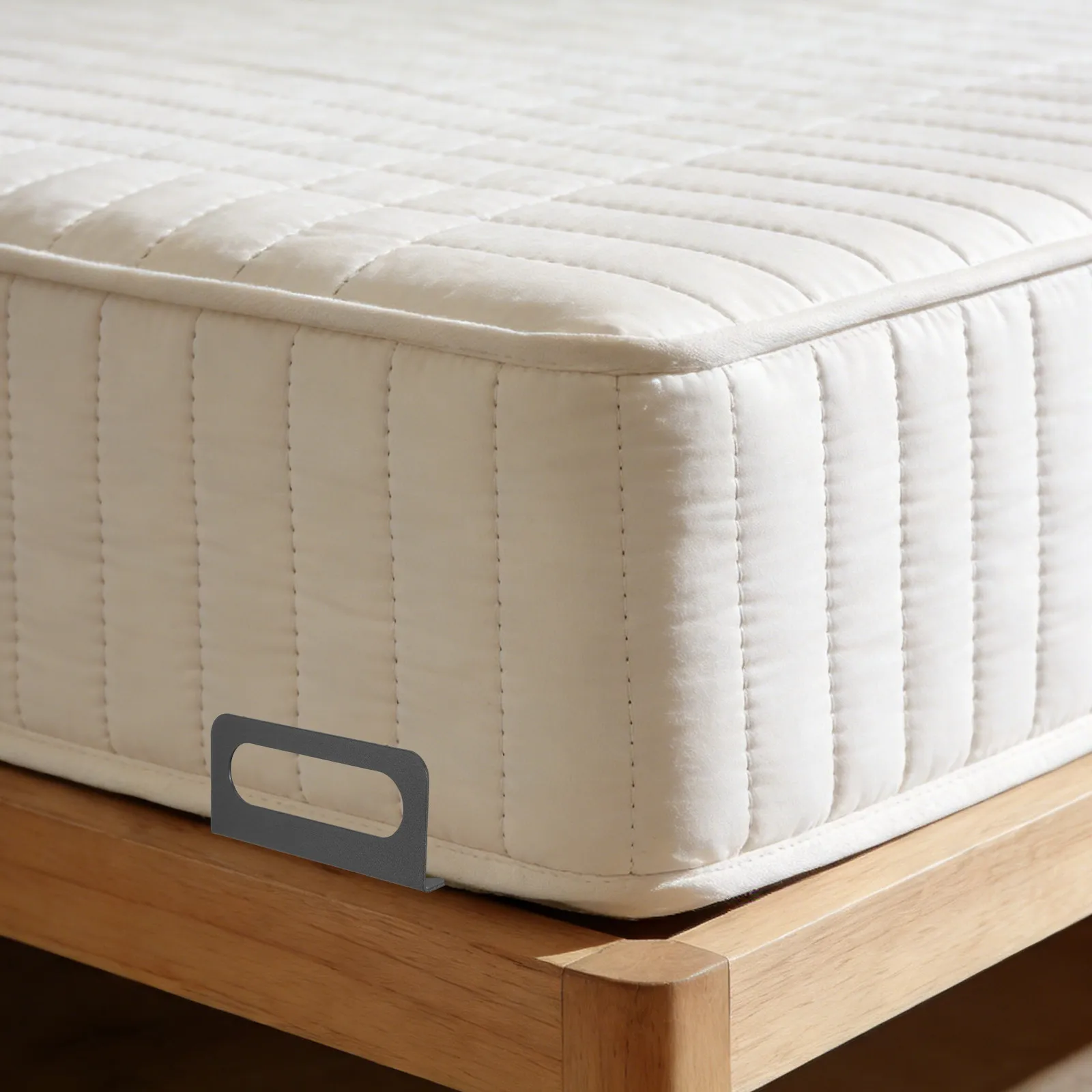 2Pcs Non Slip Mattress Stabilizer Bar Heavy Duty Metal Bed Frame Mattress Retainer Sofa Cushion Stopper Prevent Sliding Grey