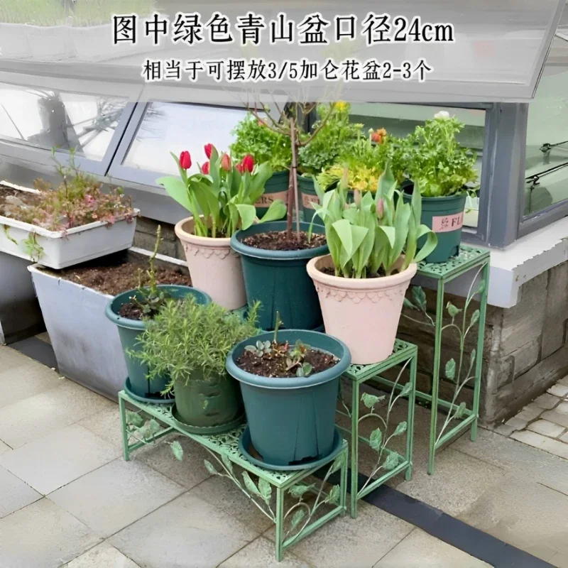 Balcony flower stand, shelf, stepped outdoor courtyard, garden succulent flower pot stand, outdoor floor-to-ceiling wrought iron