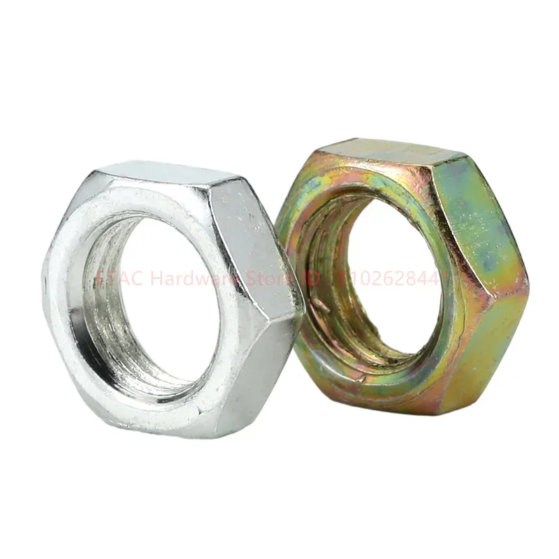 2/5/10/20/Pcs M7 M8 M9 M10 M12 M14 M16 304 A2-70 Stainless Steel Flat Hex Hexagon Thin Nut Jam Nut