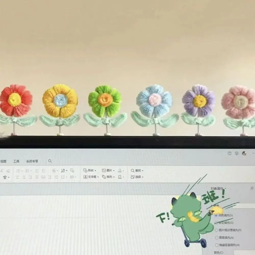 

Plush Twist Stick Material Set Flower with Iron Wire DIY Flower Material Fluffy Ultra Dense Wool Twist Stick Set Handmade Toy