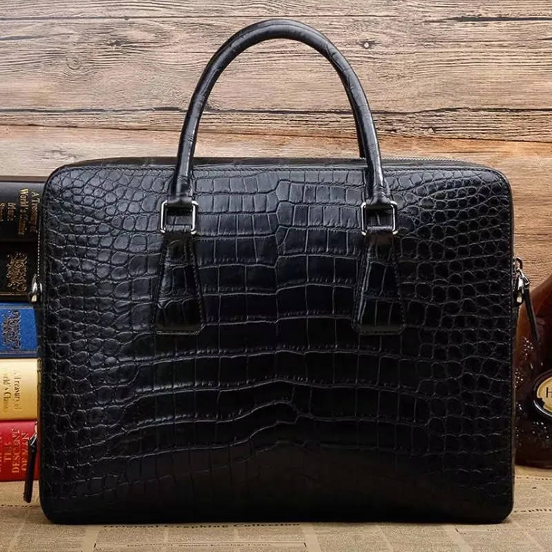 ourui  male men briefcase  Double zipper  male  handbag new men crocodile bag