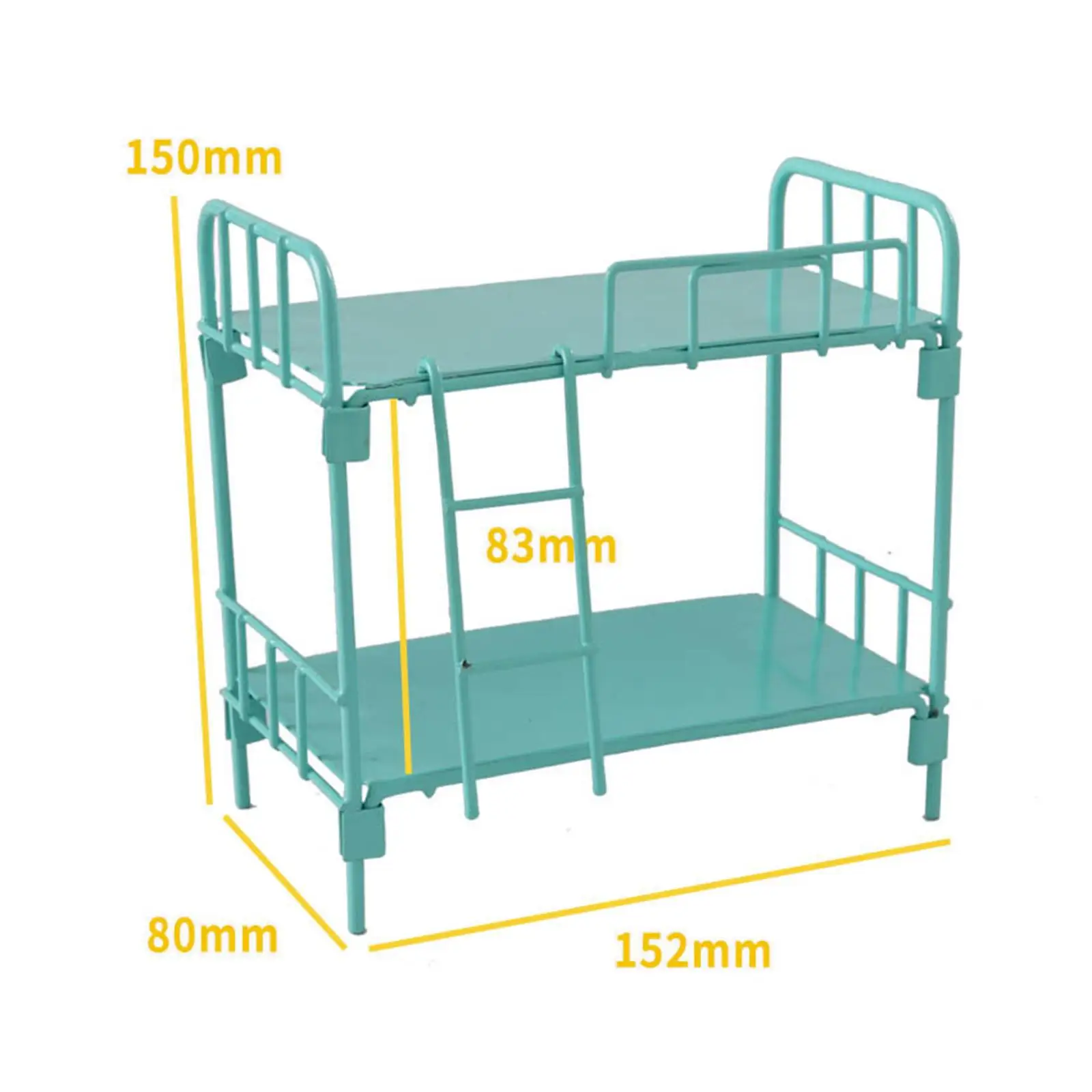 Lit superposé en métal, maison de courses, modèle l'inventaire, décoratif, polyvalent, 6x3x6 pouces, 1/12
