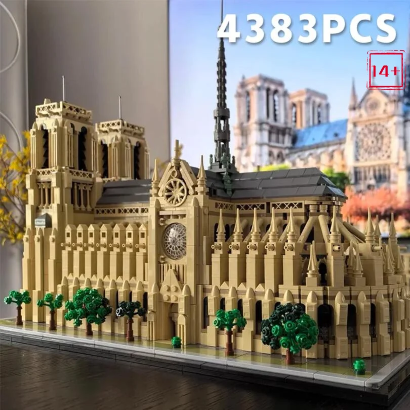 En stock 2026 Nouveau modèle de l'Architecture Mondialement Célèbre Notre-Dame de Paris, Briques de Construction, Jouets Éducatifs, Cadeau pour Adultes