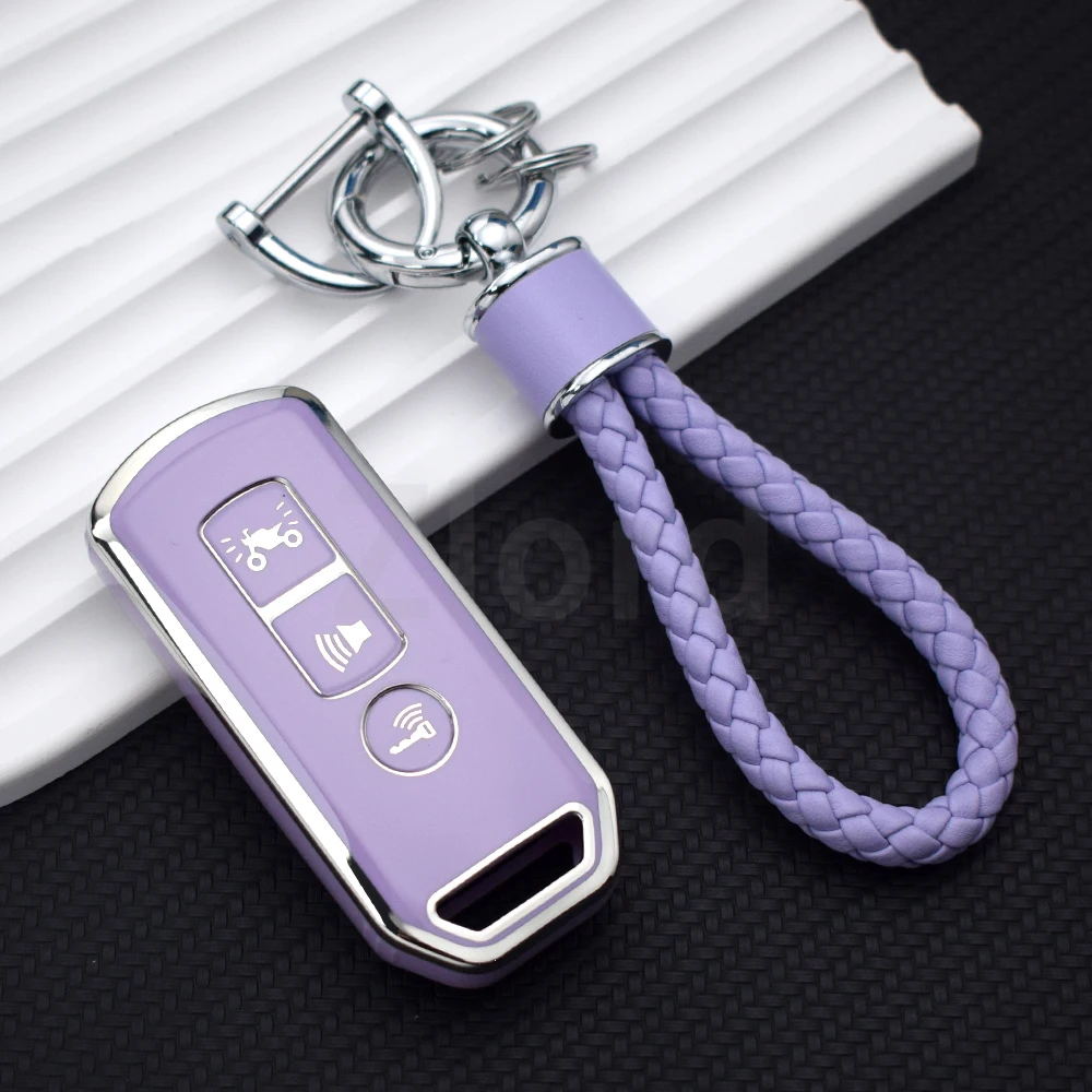 حافظة مفاتيح للتحكم عن بعد للدراجة النارية مكونة من 3 أزرار لهوندا 35111-KOR-V02 غطاء مفتاح بدون مفتاح #3