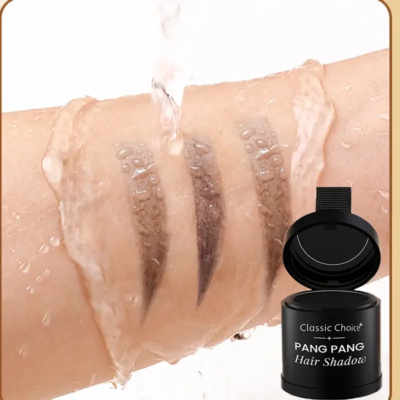 قطعتان من بودرة ظلال الشعر + فرشاة، مقاومة للبقع، يخفي خط الشعر وجذر الشعر على الفور، حشو مسحوق خط الشعر المقاوم للماء #5