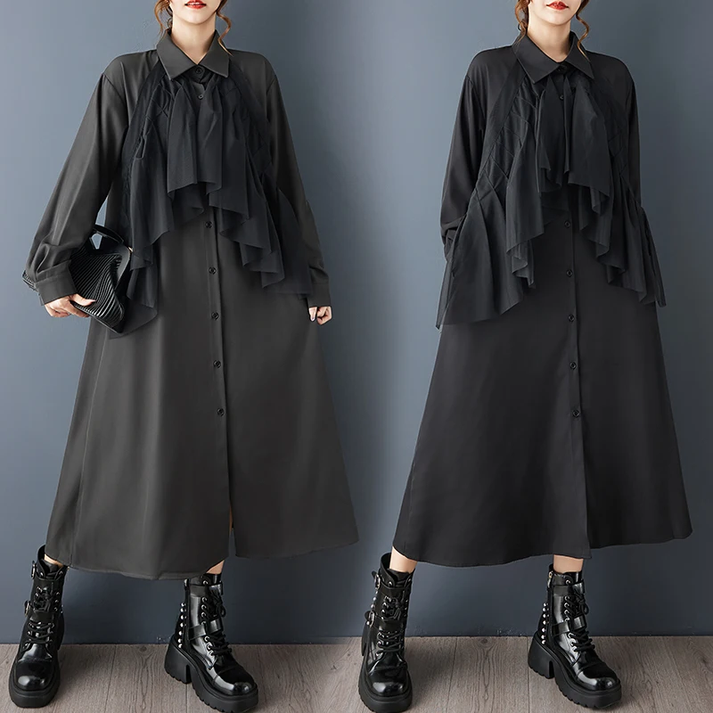 

Свободная повседневная одежда большого размера с принтом Me Splice Sweet Long Sve irt Dr, летняя новая женская одежда больших размеров