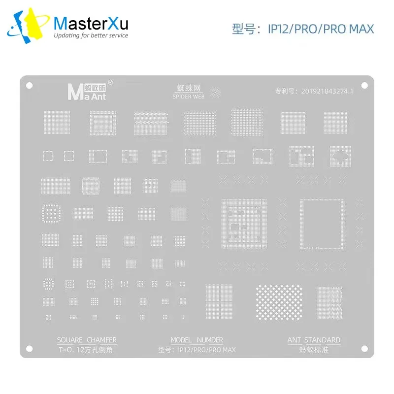 MaAnt BGA Reballing Phone Stencil dla iPhone 15 14 13 12 11 Pro MAX XS XR X 8 7 6S 6 CPU A8 A9 A10 A11 A12 A13 A14 A15 Chip