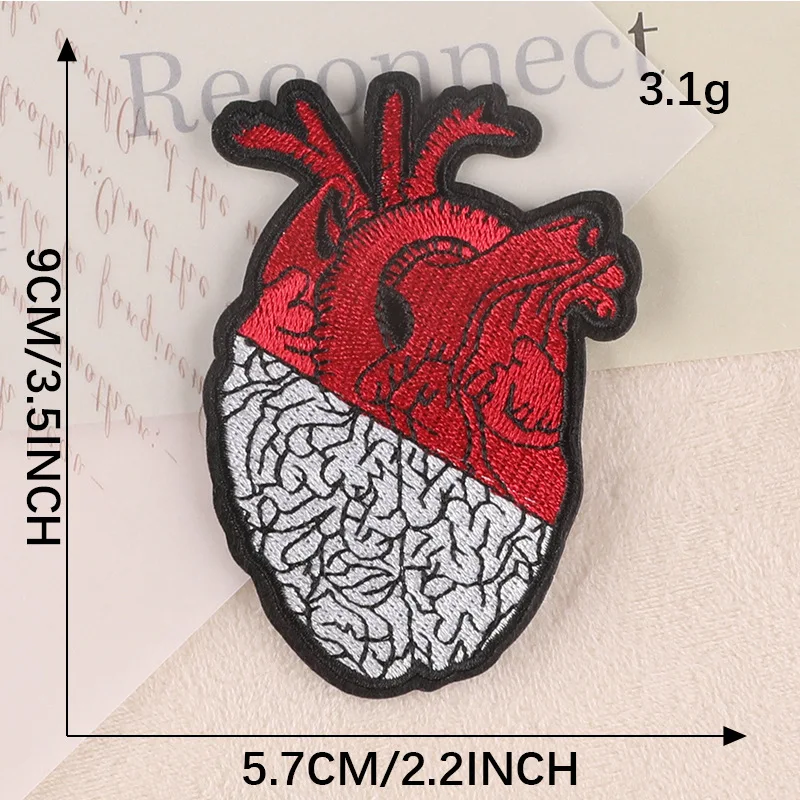 Aufnäher zum Aufnähen für Kleidung, Herz, Eisen, bestickt, schmelzbar, thermoadhäsive Designer-Mochila, Transfers de Con, Plancha, Stoffjeans – Detail 12