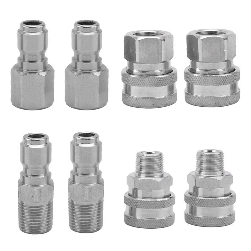 

BMBY-4 Sets NPT 3/8 In. Stainless Steel Male And Female Quick-Connect Kits Male Female 3/8 Quick-Connect Fittings