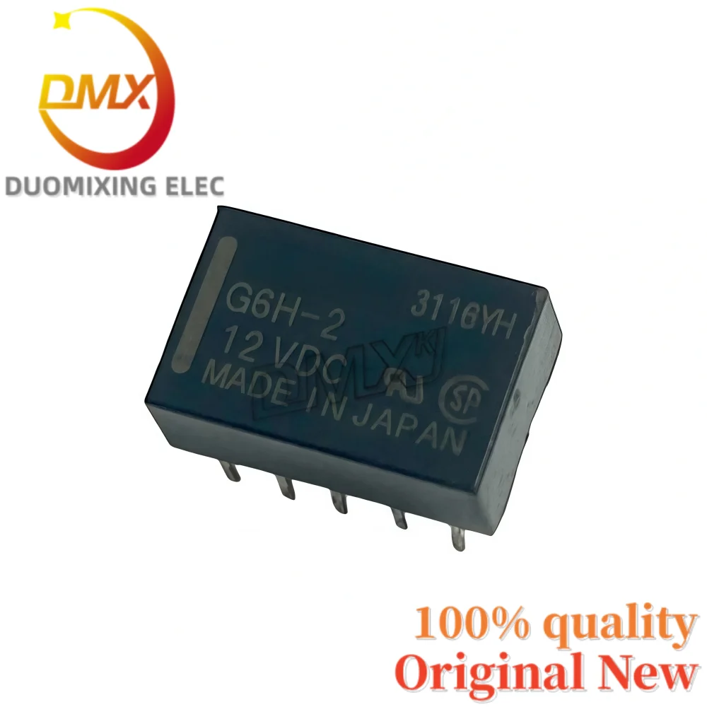 5PCS/LOT 100% Original G6H-2 12VDC Miniature Signal Relay DPDT 10-Pin