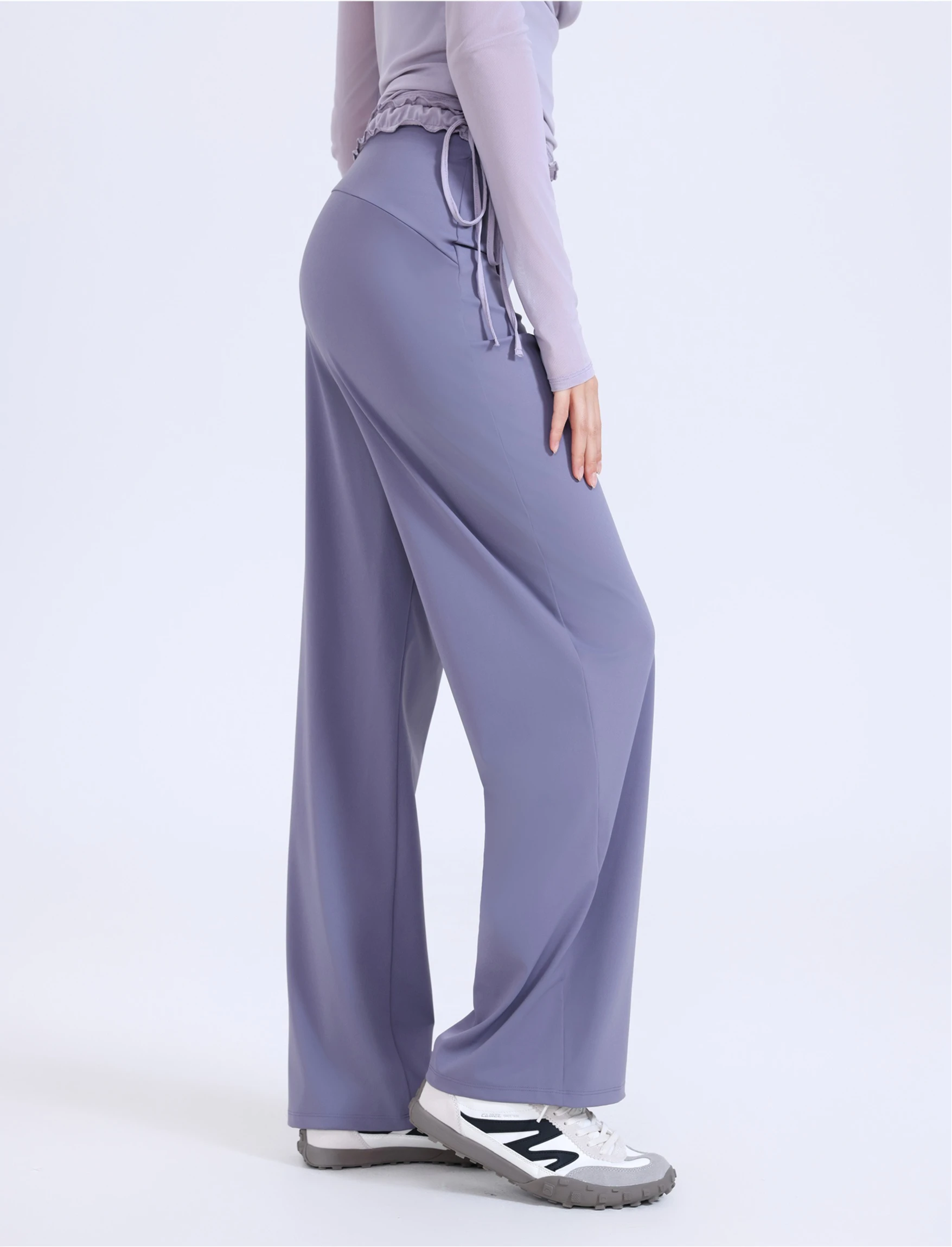 Colorful Lace Wide Leg Sports Pants, Loose and Slimming Sports Pants, Outdoor Running Pants, Straight Leg Pants for Women