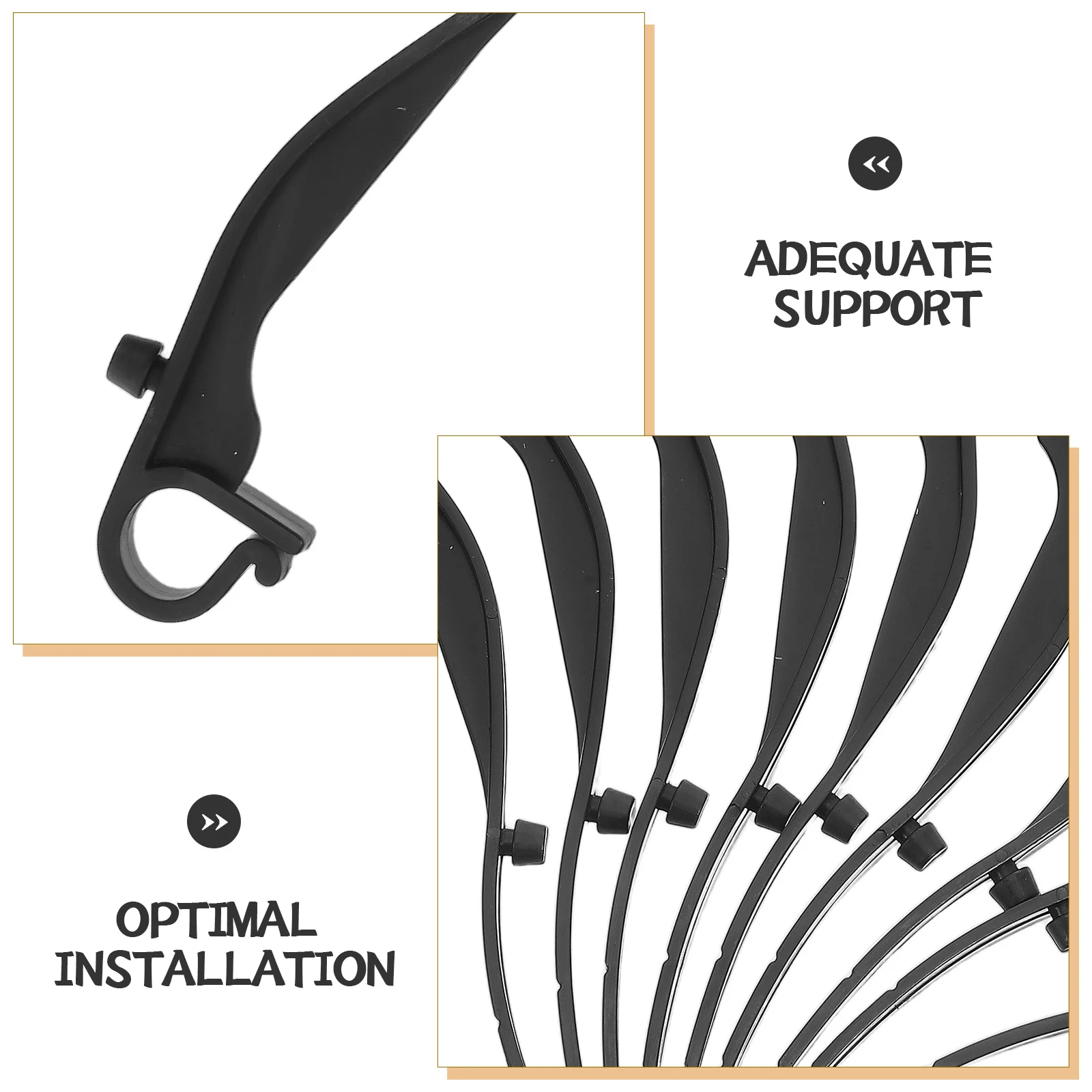 50pcs Gutter Guard Clips Black Plastic Weather-Resistant Fixings For Mesh Screens Leaf Clogging Prevention Windproof Gutter