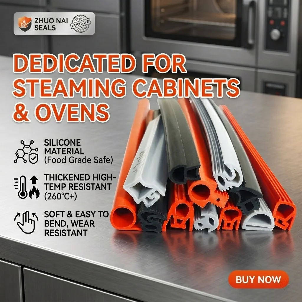 Uncut Heat Resistant Silicone Seal Strip By The Meter Commercial Oven Rice Steamer Cabinet High Temp Rubber Gasket