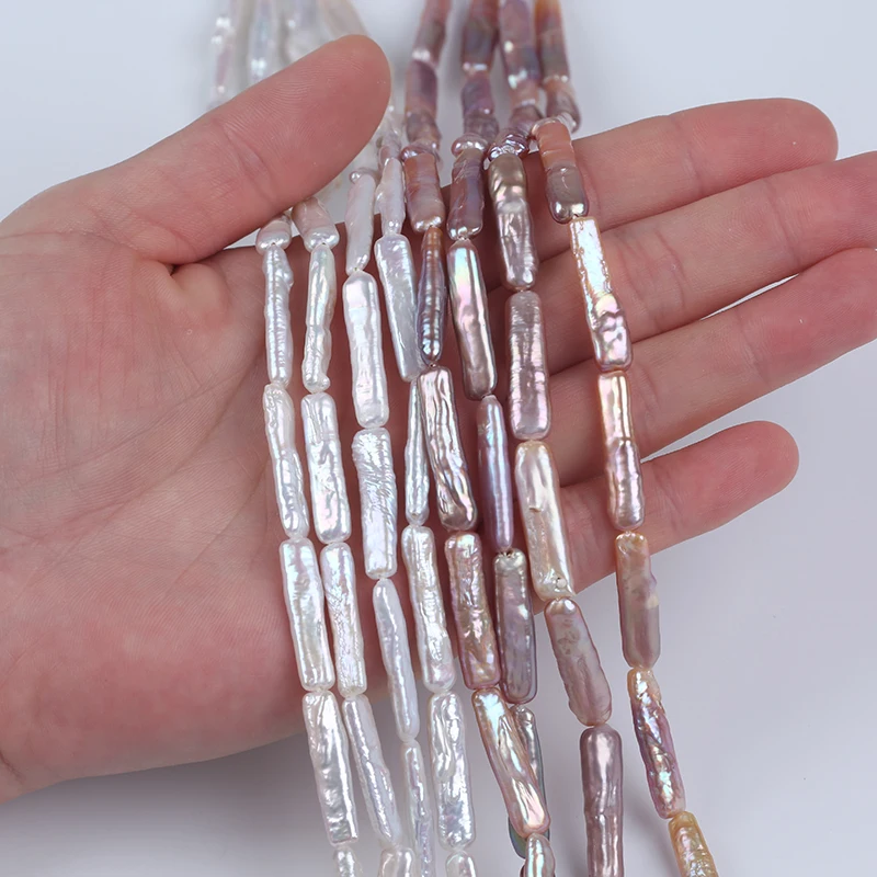 

5-6mm White purple Diy Jewelry Making biwa Long Toothpick Natural Fresh Water Pearls Toothpick Stick